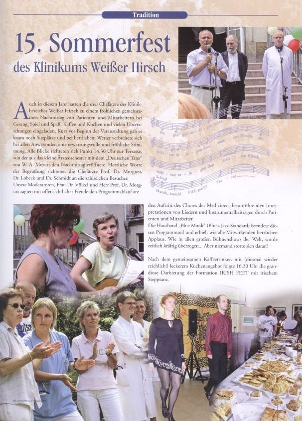 Auszug aus der Mitarbeiterzeitung des Städtischen Krankenhauses Dresden-Neustadt (zum Auftritt beim Sommerfest)